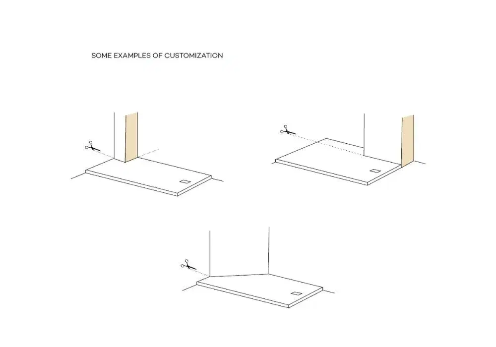 KLUDI-TERRA shower trays can be custom-cut, providing a wide range of solutions for your shower area. This customization ensures that you can achieve the perfect fit and design for your bathroom space.